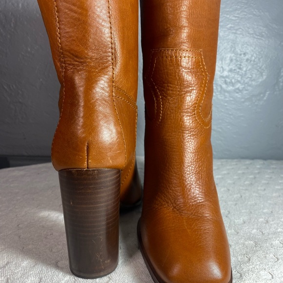 SPLENDID || Nero Tall Ankle Leather Booties Western Cognac - Picture 3 of 16